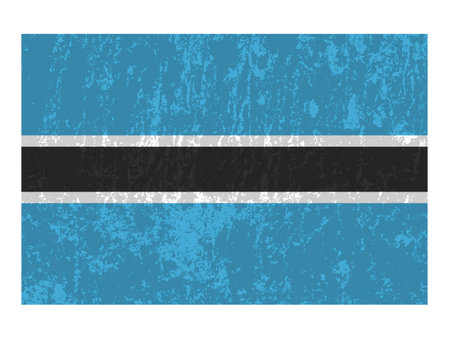 Botswana grunge flag, official colors and proportions. vector illustration.のイラスト素材