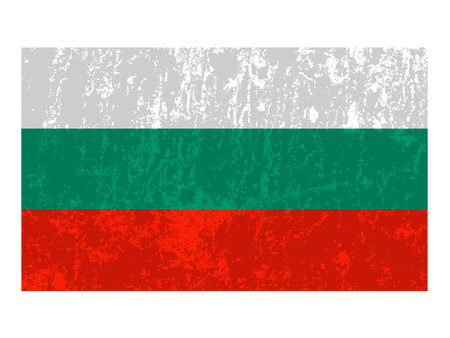 Bulgaria grunge flag, official colors and proportions. vector illustration.のイラスト素材