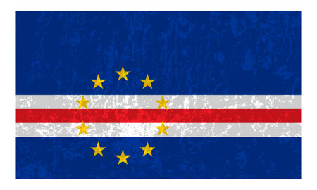 Cape Verde grunge flag, official colors and proportions. vector illustration.のイラスト素材