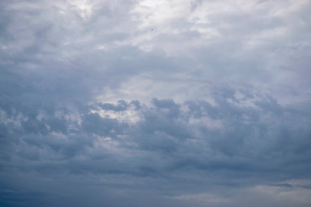 Fantastic soft white clouds against blue sky background.の写真素材