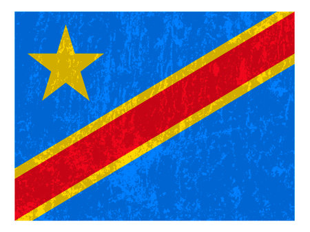 Democratic Republic of the Congo grunge flag, official colors and proportion. vector illustration.のイラスト素材
