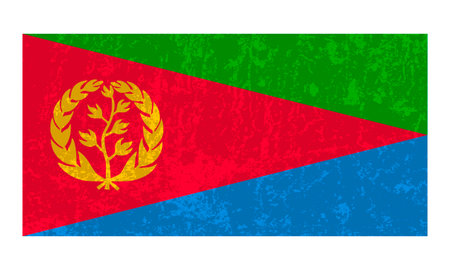 Eritrea grunge flag, official colors and proportions. vector illustration.のイラスト素材