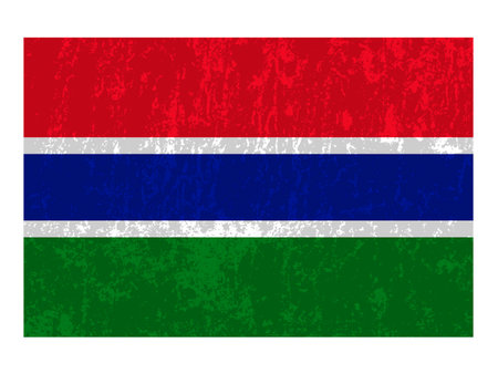 Gambia grunge flag, official colors and proportions. vector illustration.のイラスト素材