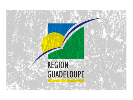 Guadeloupe grunge flag, official colors and proportions. vector illustration.のイラスト素材