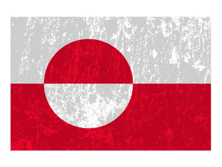 Greenland grunge flag, official colors and proportions. vector illustration.のイラスト素材