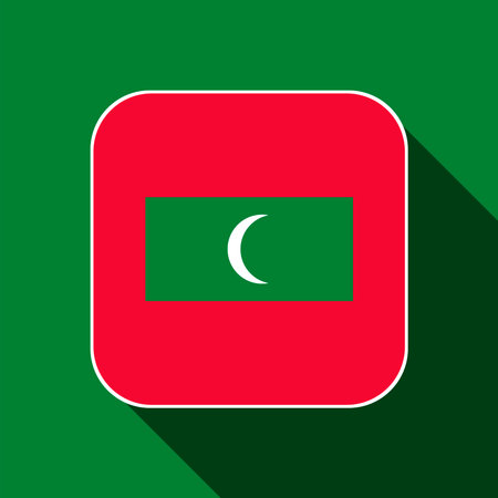 Maldives flag, official colors. vector illustration.のイラスト素材