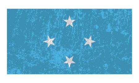 Micronesia grunge flag, official colors and proportion. vector illustration.のイラスト素材