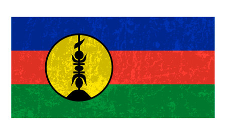 New Caledonia flag, official colors and proportions. vector illustration.のイラスト素材