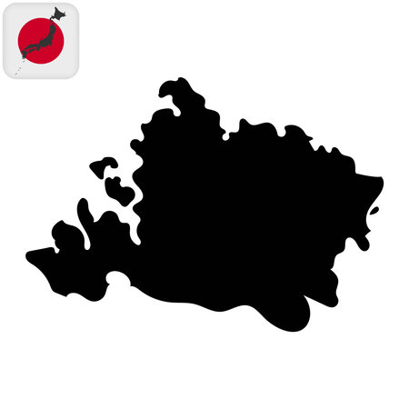 Iriomote island map. vector illustrationのイラスト素材