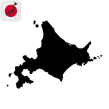 Hokkaido map, Japan region. vector illustrationのイラスト素材