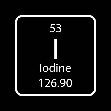 Iodine symbol. Chemical element of the periodic table. vector illustration.のイラスト素材