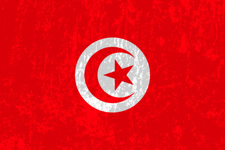 Tunisia flag, official colors and proportions. vector illustration.のイラスト素材
