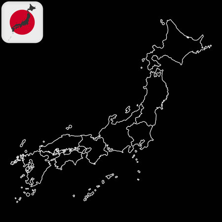 Japan map with regions. vector illustrationのイラスト素材