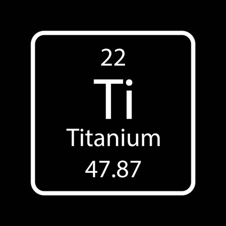 Titanium symbol. Chemical element of the periodic table. vector illustration.のイラスト素材
