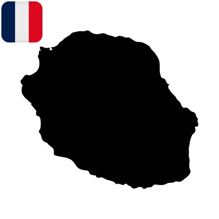 La reunion islands Map. Region of France. vector illustration.のイラスト素材