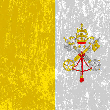 Vatican City flag, official colors and proportions. vector illustration.のイラスト素材