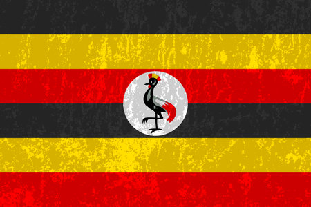 Uganda flag, official colors and proportions. vector illustration.のイラスト素材
