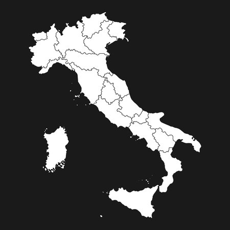 Italy Map with region borders. vector illustration.のイラスト素材