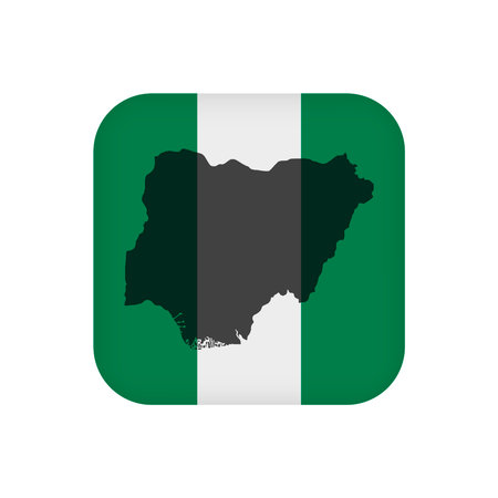 Nigeria flag, official colors. vector illustration.のイラスト素材