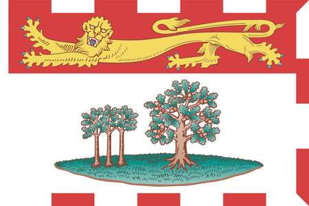 Prince Edward Island flag, province of Canada. vector illustration.のイラスト素材