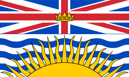 British Columbia flag, province of Canada. vector illustration.のイラスト素材