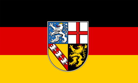 Saarland flag, state of Germany. vector illustration.のイラスト素材