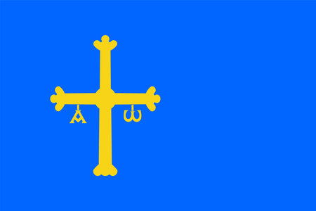 Asturias flag, autonomous community of Spain. vector illustration.のイラスト素材