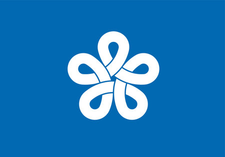 Fukuoka flag, Japan prefecture. vector illustrationのイラスト素材