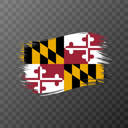 Maryland state flag in brush style on transparent background. vector illustration.のイラスト素材