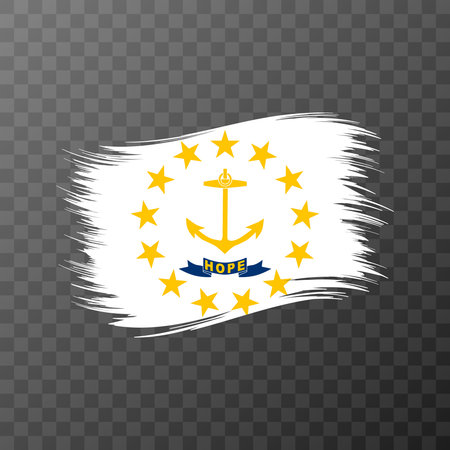 Rhode Island state flag in brush style on transparent background. vector illustration.のイラスト素材