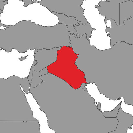 Iraq on world map. vector illustration.のイラスト素材