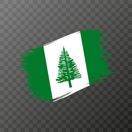 Norfolk Island national flag. Grunge brush stroke. Vector illustration on transparent background.のイラスト素材