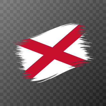 Northern Ireland national flag. Grunge brush stroke. Vector illustration on transparent background.のイラスト素材
