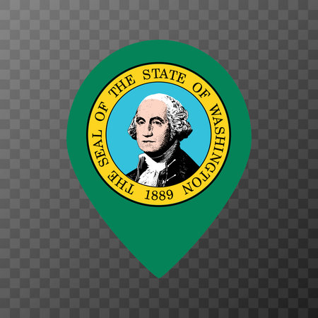 Map pointer with flag Washington state. vector illustration.のイラスト素材