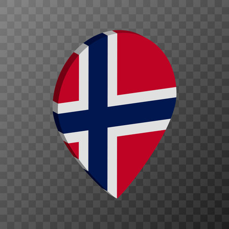 Map pointer with Norway flag. vector illustration.のイラスト素材