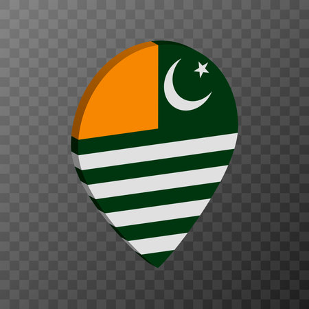 Map pointer with Azad Kashmir flag. vector illustration.のイラスト素材