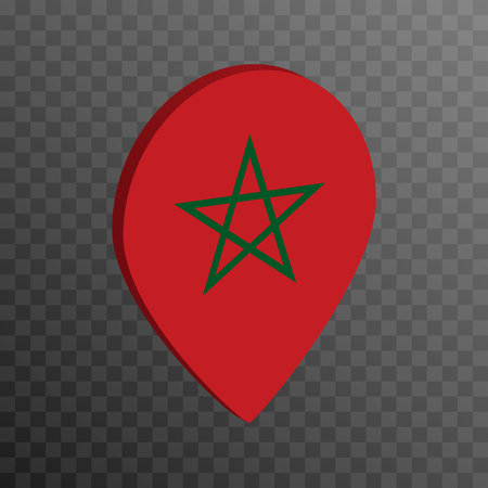 Map pointer with Morocco flag. vector illustration.のイラスト素材