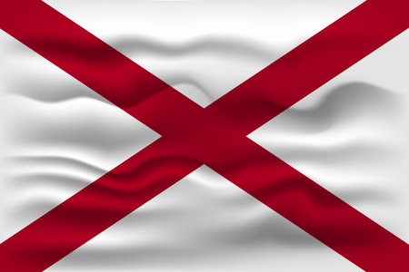 Waving flag of the Alabama state. vector illustration.の写真素材