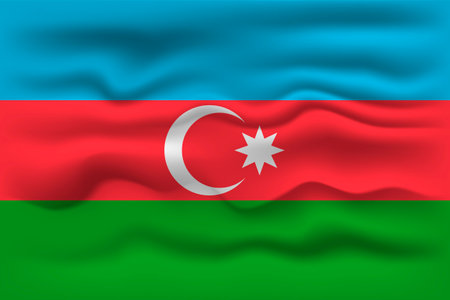 Waving flag of the country Azerbaijan. vector illustration.のイラスト素材