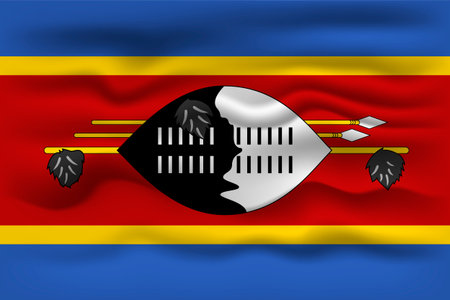 Waving flag of the country Eswatini. vector illustration.のイラスト素材