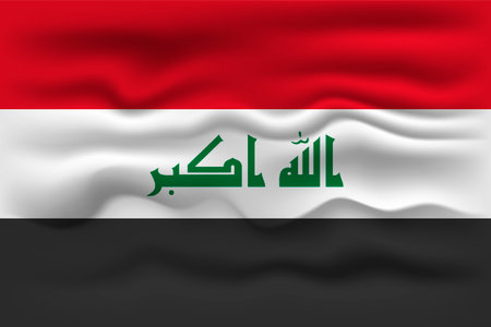 Waving flag of the country Iraq. vector illustration.のイラスト素材