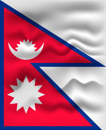 Waving flag of the country Nepal. vector illustration.の写真素材