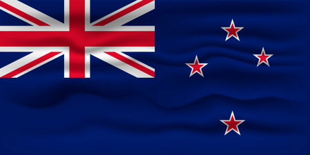 Waving flag of the country New Zealand. vector illustration.のイラスト素材