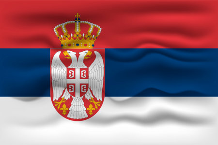 Waving flag of the country Serbia. vector illustration.の写真素材