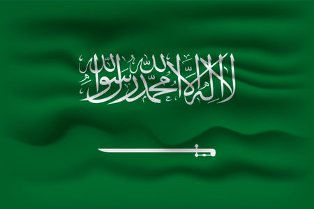 Waving flag of the country Saudi Arabia. vector illustration.のイラスト素材
