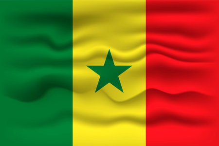 Waving flag of the country Senegal. vector illustration.のイラスト素材