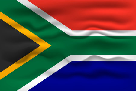 Waving flag of the country South Africa. vector illustration.のイラスト素材