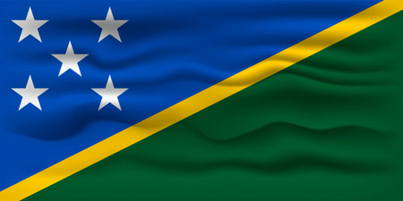 Waving flag of the country Solomon Islands. vector illustration.のイラスト素材