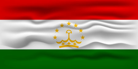 Waving flag of the country Tajikistan. vector illustration.のイラスト素材