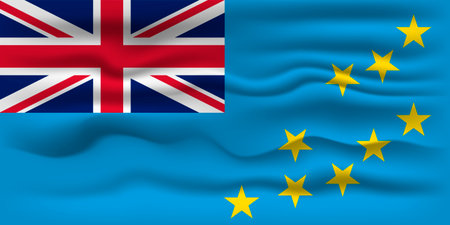 Waving flag of the country Tuvalu. vector illustration.の写真素材